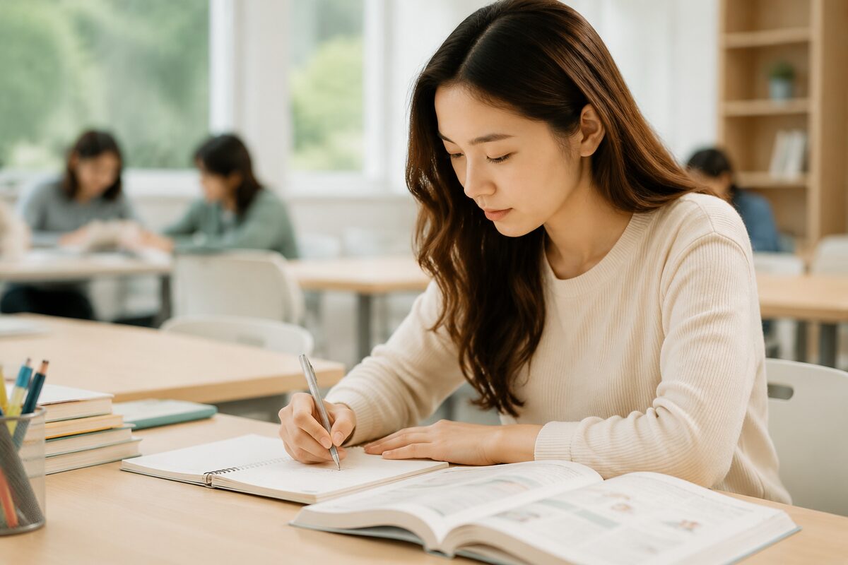 教室で日本語を学ぶ留学生